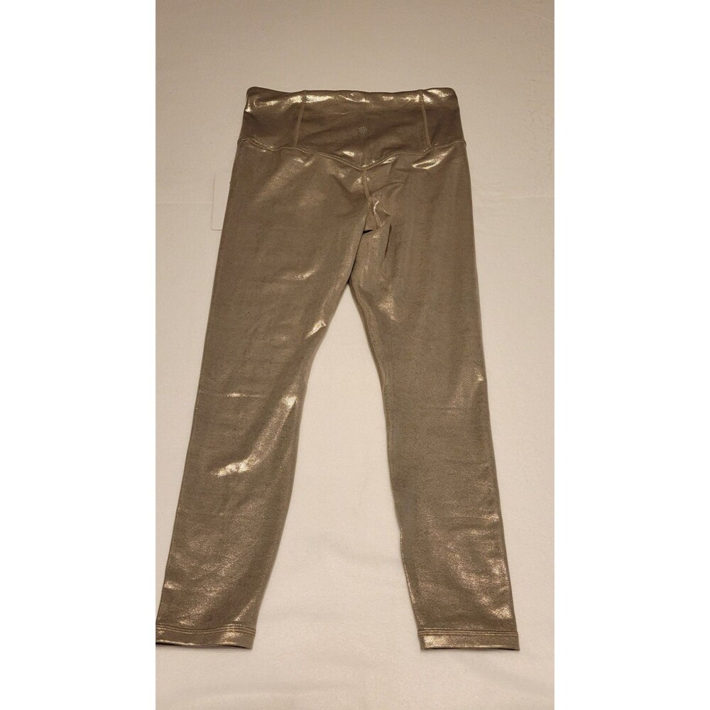 Athleta Elation Silver Shine Tight Leggings Womens Sz Medium Athletic Stretch